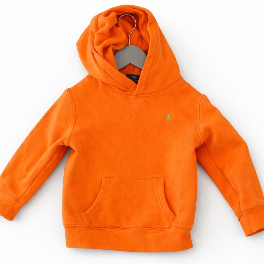Ralph Lauren Size 6 Kids Bright Orange Pullover Hoodie